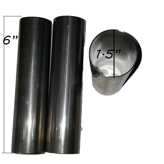A pair of metal tubes with a small object in the middle.